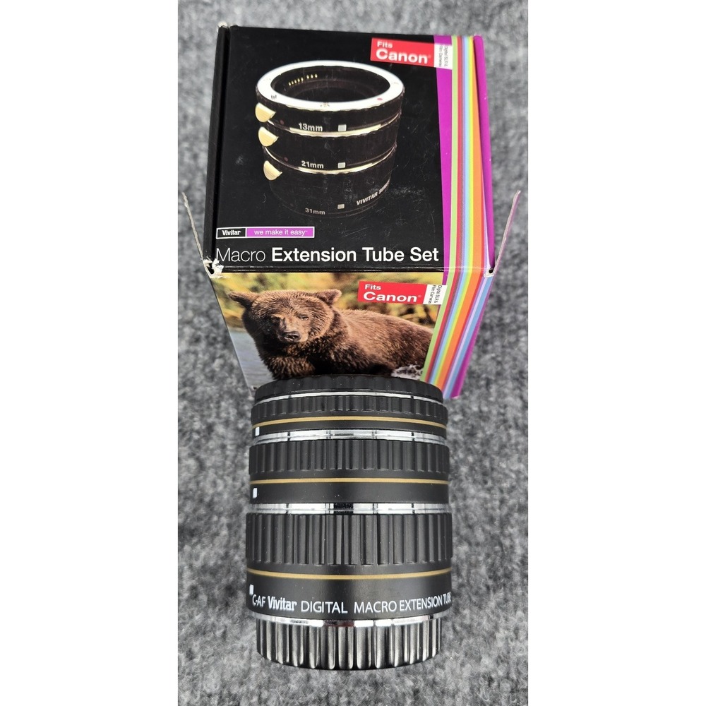 Vivitar Macro Extension Tube Set 13mm 21mm 31mm - Compatible with Canon Cameras